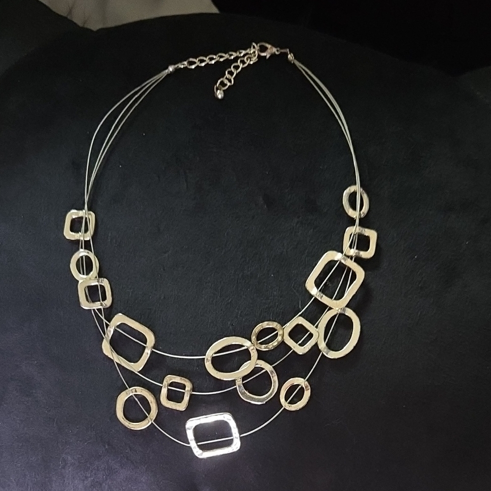 Silver Geometric Statement Necklace